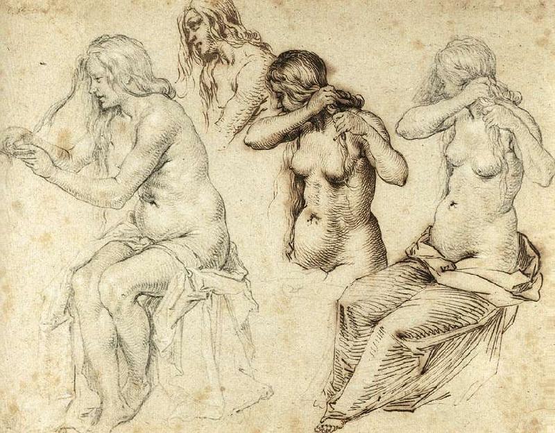 GHEYN, Jacob de II Four Studies of a Woman ds Germany oil painting art
